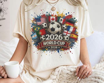 World Cup 2026 Shirt, Soccer Fan Tee, Football World Cup 2026 Graphic T-Shirt, USA Canada Mexico Football Shirt, Gift for Soccer Lovers