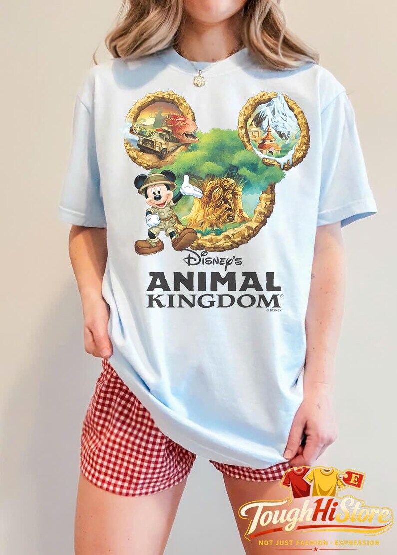 Disney World Shirt, Animal Kingdom Hollywood Studios Epcot Tee, Vintage Disney Parks Shirt, Mickey Vacation Shirt, Family Trip Matching Tee Chambray/Light Blue