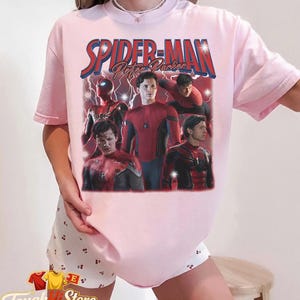Peter Parker Tom Holland Spider Hero Movie Vintage Bootleg 90s Shirt, A Brand New Day Tee, MCU Marvel Superhero Tee, Disneyworld Trip Blossom/Light Pink