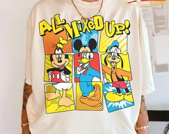 Mickey Mouse All Mixed Up T-Shirt, Vintage Cartoon Characters Tee