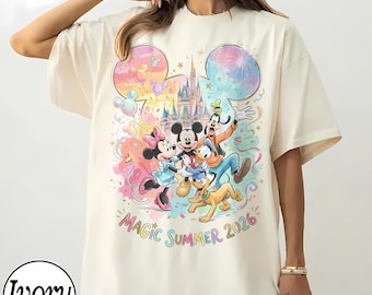 Magic Summer 2026 Disney Family Trip Shirt, Mickey Minnie Castle Tee, Disneyland Vacation Shirt, Cute Disney Group Matching Shirt