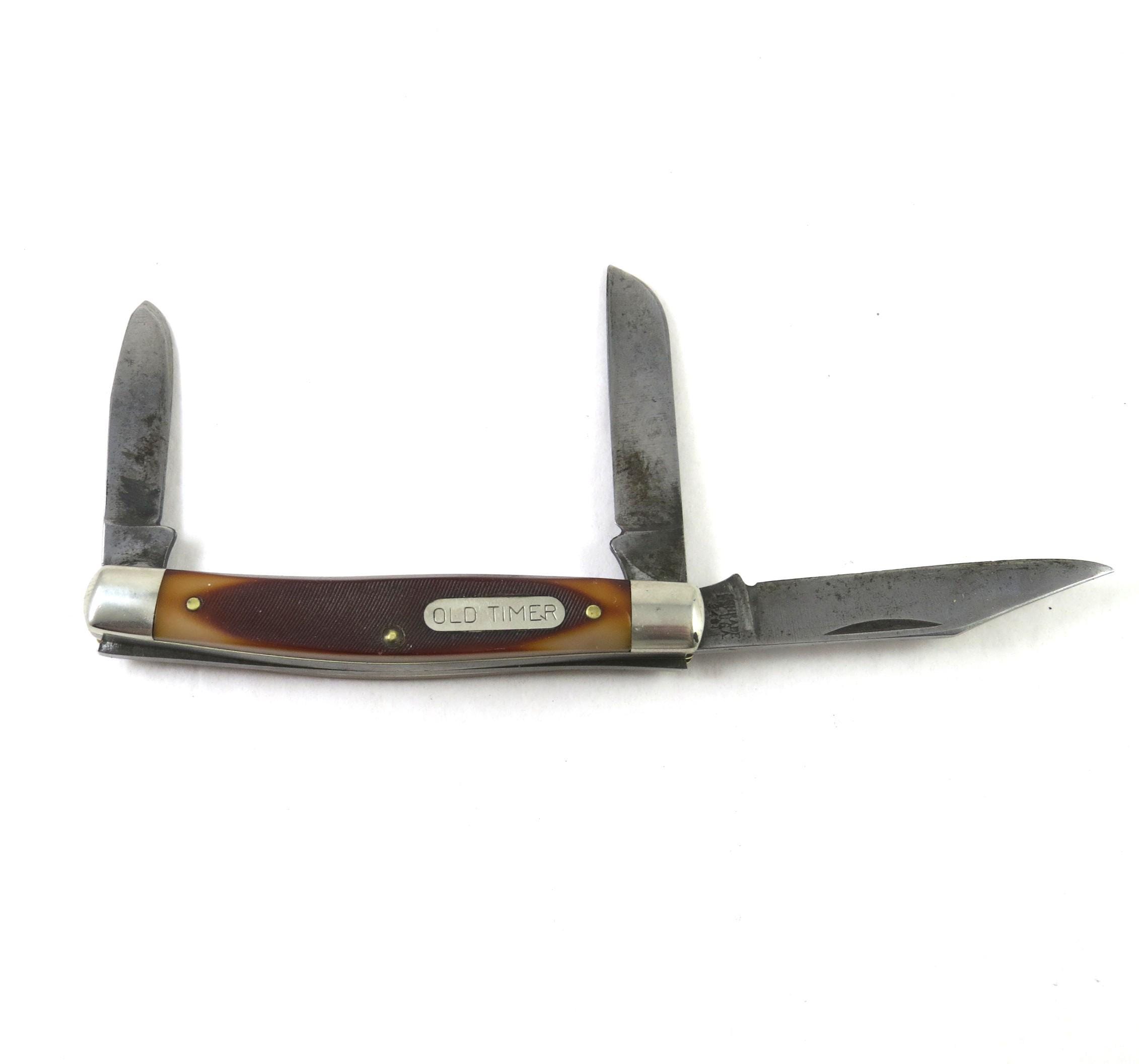 Schrade Old Timer 3401 Pocket Knife, 3 Blade Vintage Folding