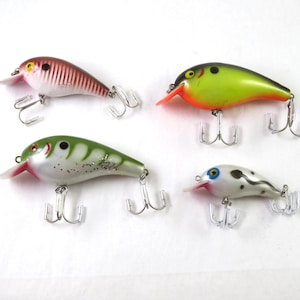 Vintage Cotton Cordell Big O Lures 4 different Fishing Lures, Very nice condition, Freshwater Crankbait, Cordell Lure Lot