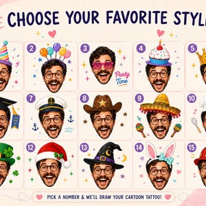 Custom Temporary Tattoos, Personalized Photo Face Tattoos, Funny Party Favors for Birthday, Bachelorette, Graduation, Wedding & Events image 6