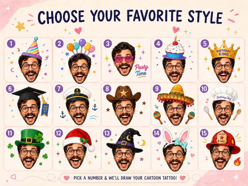 Custom Temporary Tattoos, Personalized Photo Face Tattoos, Funny Party Favors for Birthday, Bachelorette, Graduation, Wedding & Events image 6