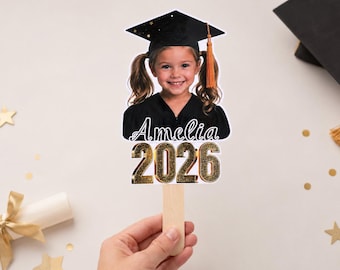 Custom Graduation Big Head Fan, Personalized 2026 Grad Party Face Cutout, Class of 2026 Photo Fan, Graduation Party Decor, Student Gift