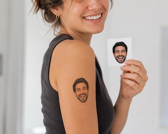 Custom Temporary Tattoos, Personalized Photo Face Tattoos, Funny Party Favors for Birthday, Bachelorette, Graduation, Wedding & Events