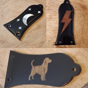 Couvercle de tige de renfort personnalisé pour s'adapter aux guitares de style Epiphone | Incrustation de bois et de coquillages faits main | Commande de guitare personnalisée