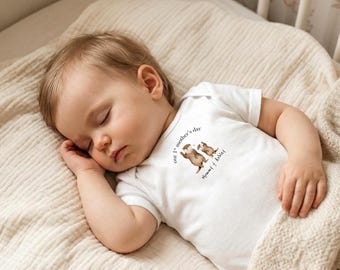Personalized Mother Baby Matching T-shirts, First Mothers Day Otter Onesie Gift