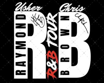 Raymond & Brown Tour 2026, Usher x Chris Brown T-shirtontwerp (digitale download)