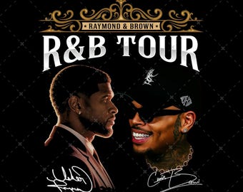 Raymond & Brown Tour 2026, Usher x Chris Brown T-shirtontwerp (digitale download)