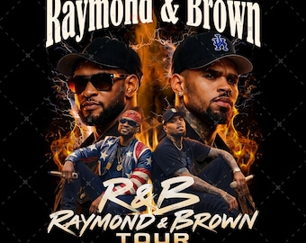 Raymond & Brown Tour 2026, Usher x Chris Brown T-shirtontwerp (digitale download)
