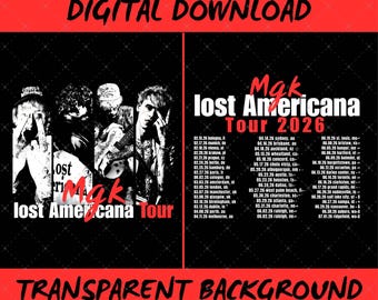 MGK Lost Americana Tour 2026 png-bestand, Machine Gun Kelly Tour (digitale download)