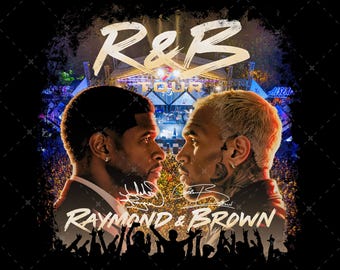 Raymond & Brown Tour 2026, Usher x Chris Brown T-shirtontwerp (digitale download)