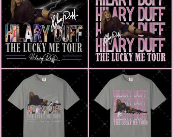 Hilary Duff The Lucky Me Tour 2026 PNG-bestand: concert T-shirtontwerp (digitale download)