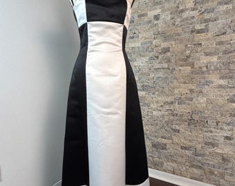 Vintage Jessica McClintock Colorblock Strapless Gown, Y2K Formal Evening Dress