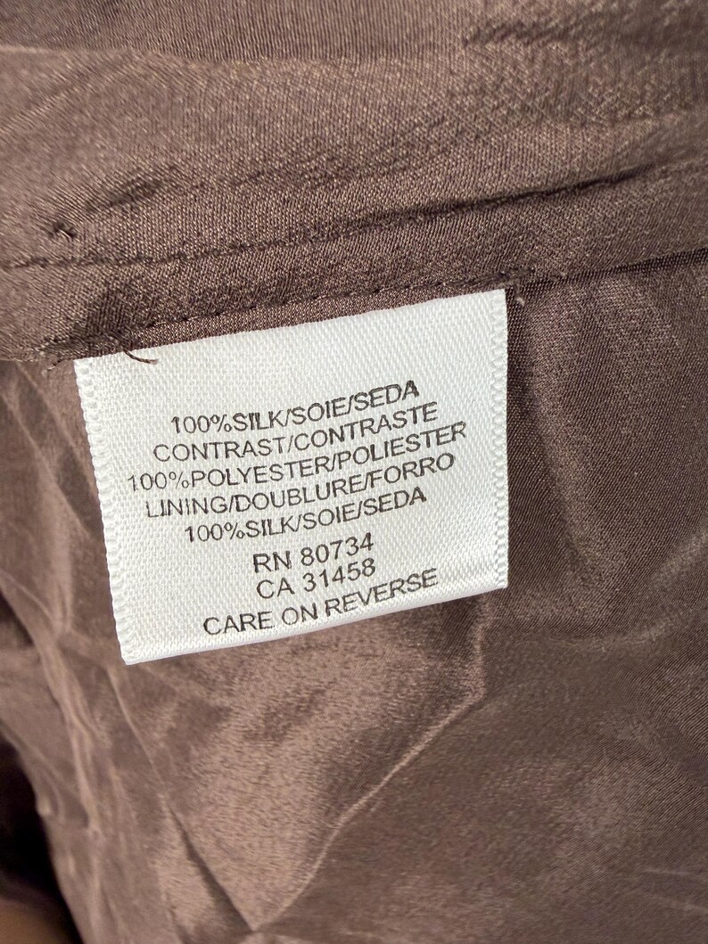 Vintage BCBG Max Azria Silk Midi Dress – Brown Floral Boho Lace Back Empire Waist image 8