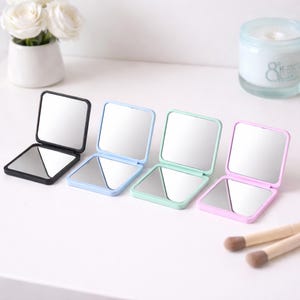 Compact Foldable Makeup Mirror for Travel and Touch-ups