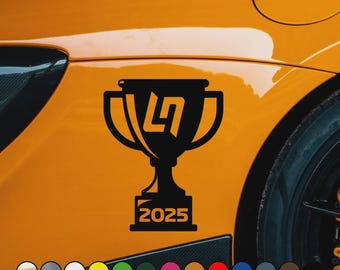 Racing driver Lando Norris #4 Thophy sticker fan version – 2025 Champion – Vinyl Decal Sticker