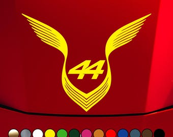 Racing driver – Lewis Hamilton wings with number 44 logo – Vinyl Decal Sticker