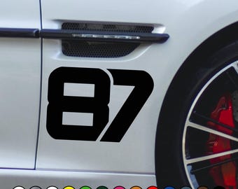 Racing driver Oliver Bearman number #87 sticker fan version – Vinyl Decal Sticker