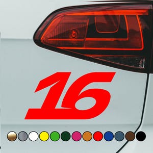 Autocoureur – Charles Leclerc-logo met nummer 16 – vinylsticker