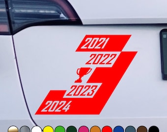 Max Verstappen new number 3 logo – 4 Times Champion 2021 2022 2023 2024 Sticker – Perfect Cut Color Vinyl Decal