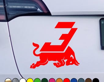 Racing driver – Max Verstappen Flying Dutchman new number 3 with bull logo – Vinyl Decal Sticker