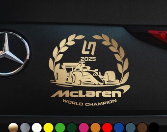 Racing driver Lando Norris #4 Laurel logo fan sticker – World Champion – Vinyl Decal Sticker