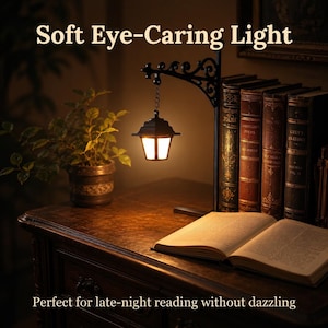 Bookshelf Lantern Light, Mini Lamp, Cozy Reading Decor, Book Lover Accent, Library Lantern, Bookworm Gift