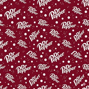 Dr Pepper Seamless Pattern, Maroon Soda Logo Digital Paper (Sublimation PNG)