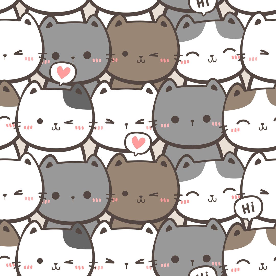 Cat Pattern SVG PNG, Kitten Digital Paper, Animal Texture (digital ...