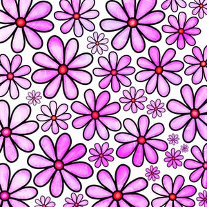 Seamless Floral Pattern, Mid-Century Modern Terracotta Teal, Scandi Boho Digital Paper