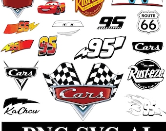 Cartoon Racing Car SVG PNG Bundle, Cute Race Car Clipart Set, Speed Car Shirt Design, Kids Racing Sublimation Files, Cricut Cut File