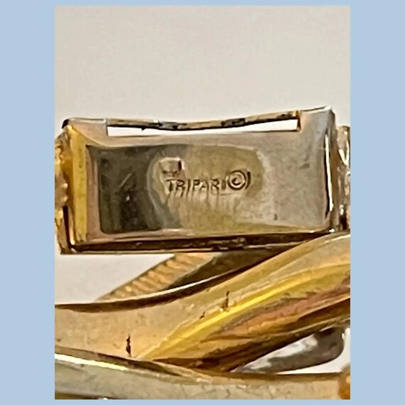 Rare Vintage Crown Trifari 1950's Wide Link Abstract … - Gem