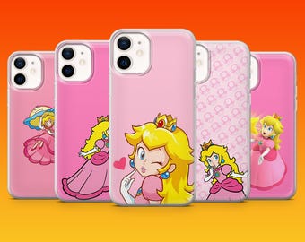 Funda para teléfono de la Princesa Peach, funda para juegos de Mario Princess para iPhone 17, 17e, 16, 15, 14, 13, 12, 11, Samsung S26, S25, S24, A56, A16, Pixel 10a