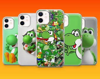 Capa de celular Yoshi, capa fofa do Mario para iPhone 17, 17e, 16, 15, 14, 13, 12, 11, Samsung S26, S25, S24, A56, A16, Pixel 10a, 9 Pro