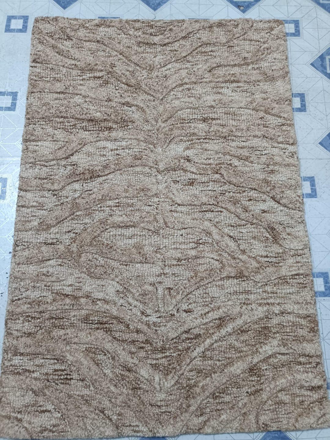 Neutral Tufted Rug Pattern Neutral Textured Tufted Rug, Handmade High Low Carpet - Etsy
