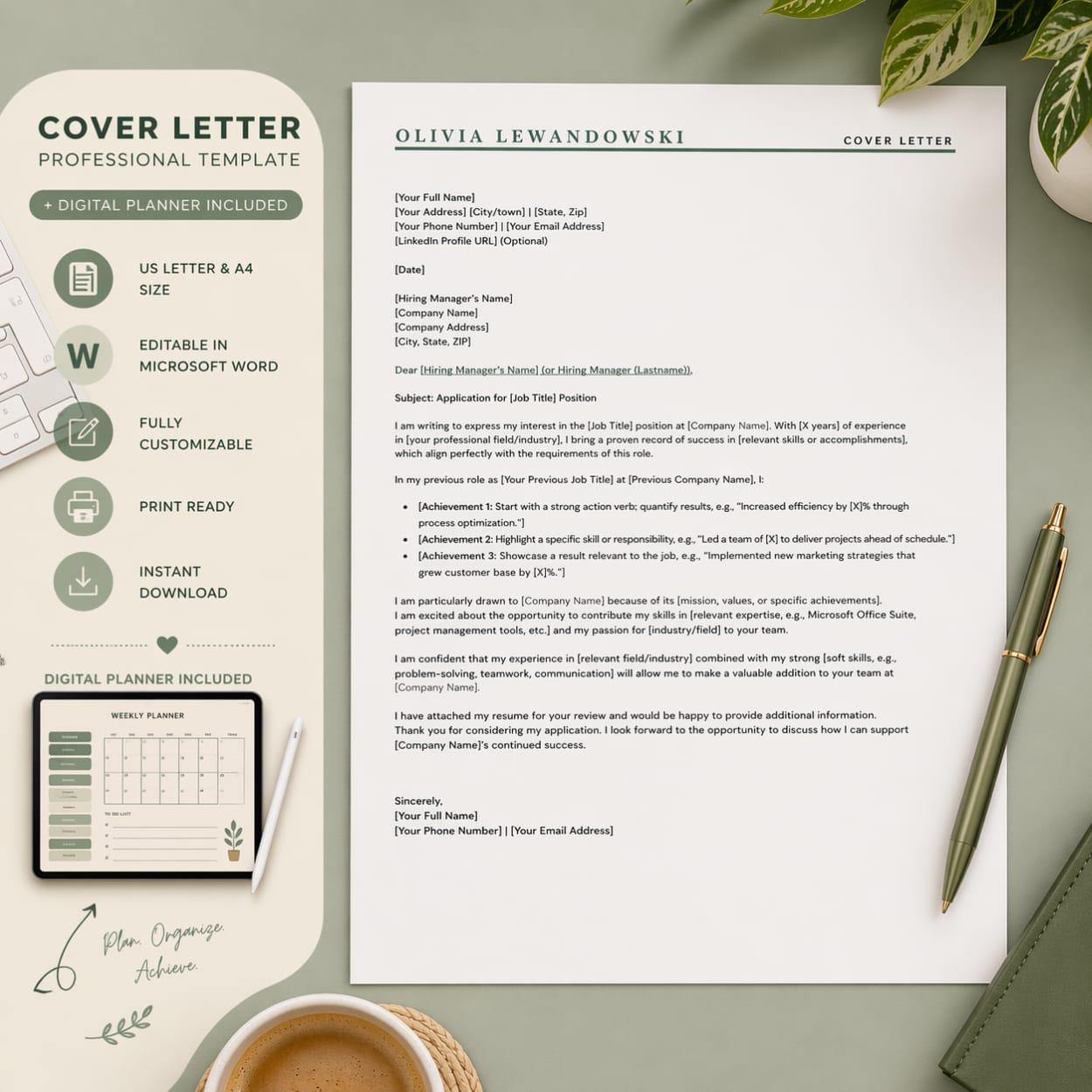 ATS Friendly Resume Template, Word Docs | Professional CV Template ...