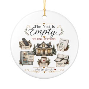 Grappig kerstornament voor ouders van wie de kinderen uit huis zijn: Het nest is leeg... We hebben het eindelijk gevonden!