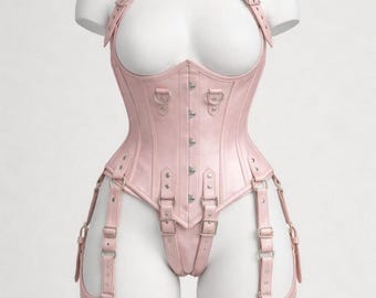 Handgjord satin överbystkorsettsele | Steampunk-body, present till henne