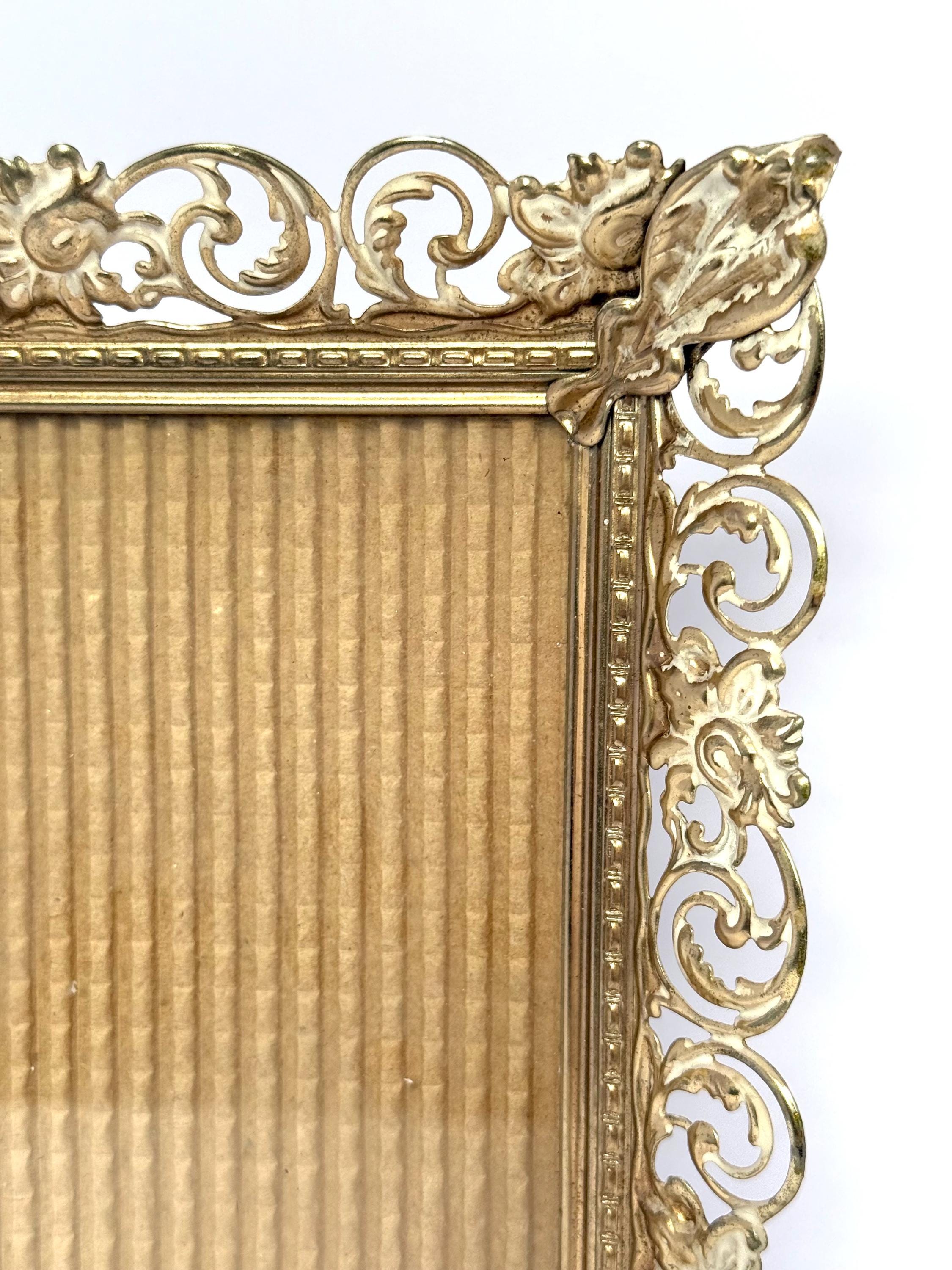 Vintage Brass Filigree Picture Photo Frame 5 X 7 | Ornate Lace ...
