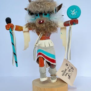 Vintage Navajo Kachina Ram Native American Doll Figurine | The Kachina Story, Native-Made, Wooden, Signed by Bernice 403241, Authentic