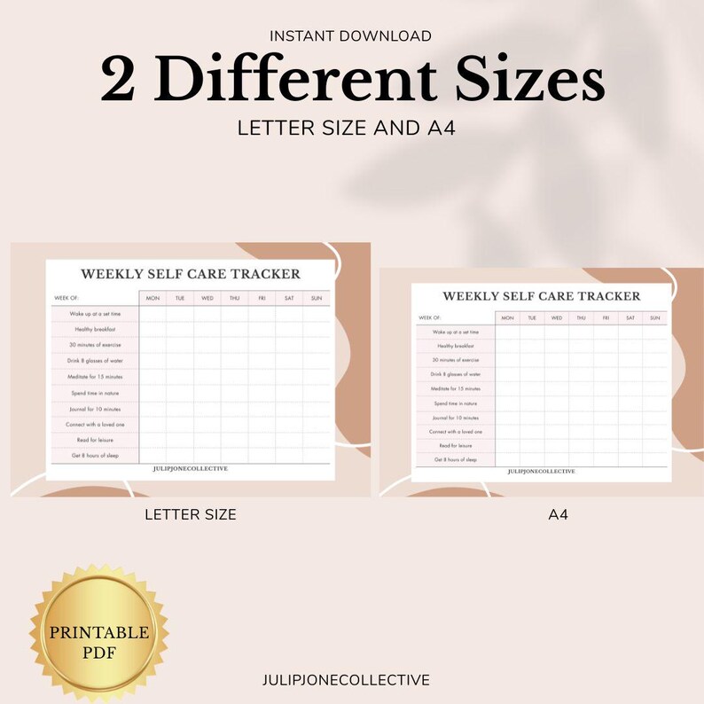 Weekly Self Care Tracker, Daily Routine Planner (printable PDF) - Etsy