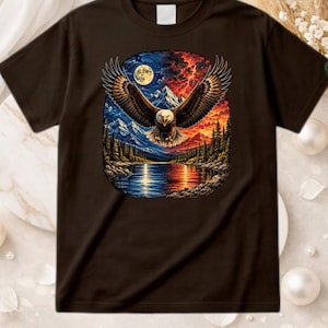 Majestic Eagle Nature Shirt, American Eagle Sunset Storm Tee
