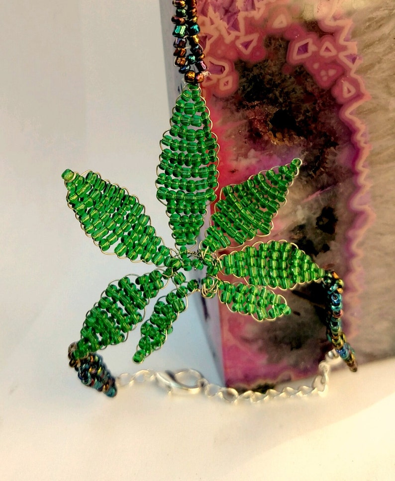 Pot Leaf Bracelet Marijuanna Bracelet Ring Bracelet Etsy