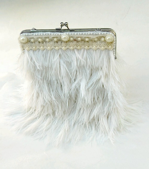 ostrich feather purse
