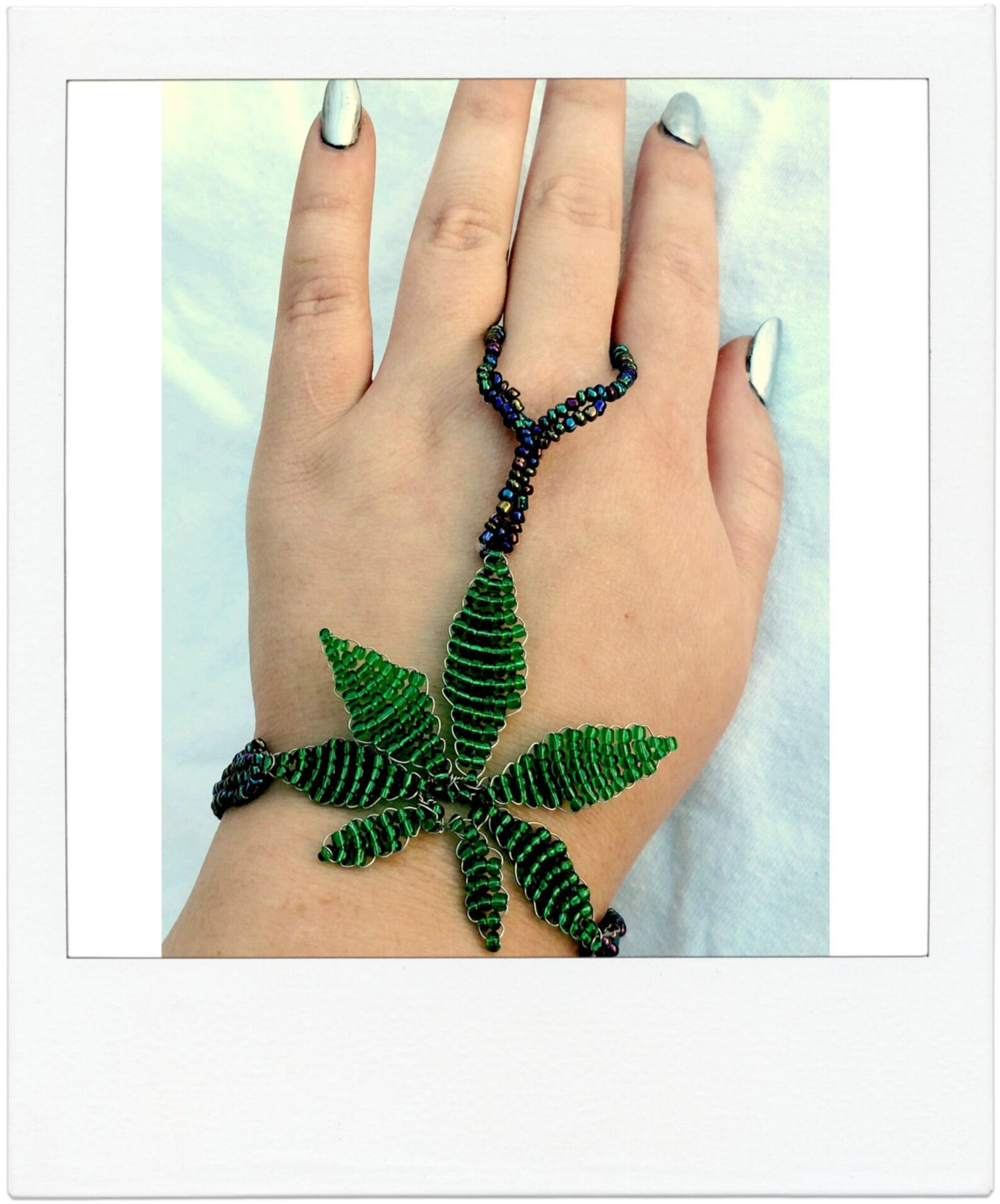 Pot Leaf Bracelet Marijuanna Bracelet Ring Bracelet Etsy