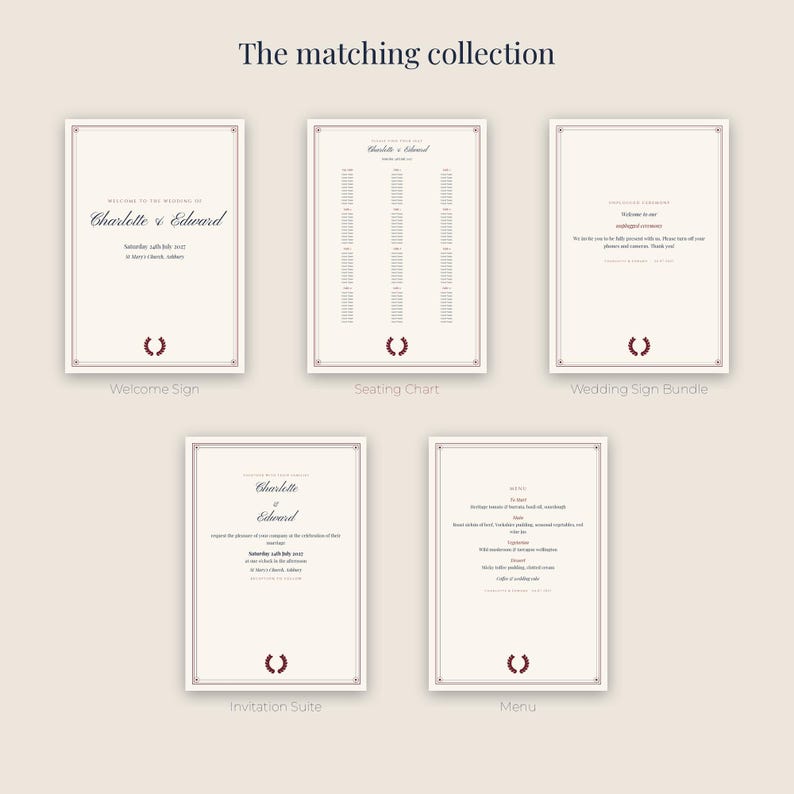 Timeless Icon Without Background Old Money Wedding Seating Chart Template, Editable Timeless Classic ...