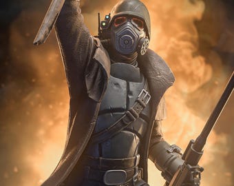 Fallout NCR Ranger Veteraan Figuur | 16k Hars Figuur | Schaal 1/10 & 110 mm Buste Ongeverfde Garage Kit | 1/6 Custom Handgeschilderd Beeld